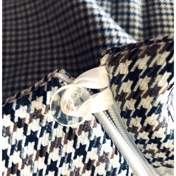 Y2K Clueless Skirt Houndstooth Pencil Midi Knee S 6 Lined H & M Grommet Preppy - Picture 12 of 13